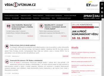 Vědavýzkum.cz – informační portál (2016)